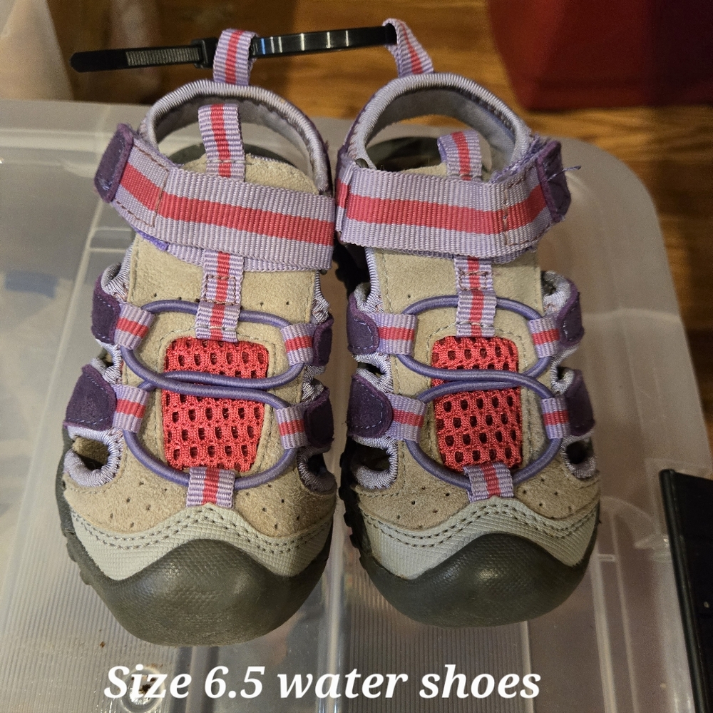 Kids Water Shoes with Pink and Purple Accents